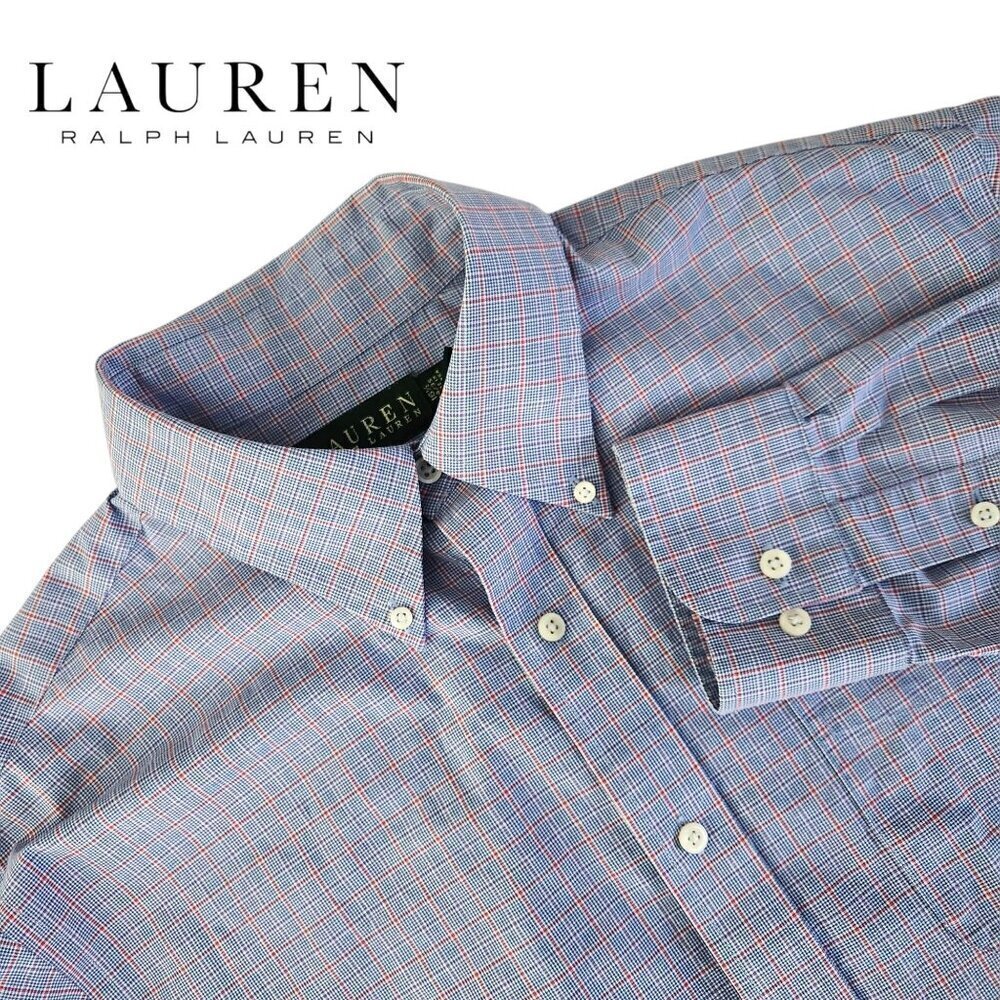 LAUREN RALPH LAUREN Plaid Button-Up Shirt Classic Fit 16.5 XL